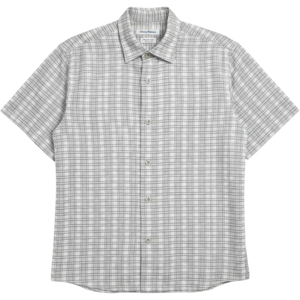 Tommy Bahama 100% Silk Plaid Button Up Shirt Mens Large Grey T320636 TB93